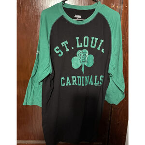 St. Louis Cardinals St. Pats Stitches T-Shirt Size XL Black